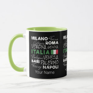 Italy Retro City And Flag Vintage Holiday Souvenir Mug