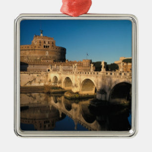 Italy, Rome, Castel Sant'Angelo and river Metal Tree Decoration