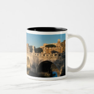 Italy, Rome, Castel Sant'Angelo and river Two-Tone Coffee Mug