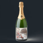 Italy Rome Christmas Watercolor Image Sparkling Wine Label<br><div class="desc">This italian Christmas wine label is the perfect simple holiday greeting. The Watercolor design features the Santa Claus in Roma Italy with his gifts with a an elegant script font with hand lettered style.  Personalise the card with your name and the year.</div>