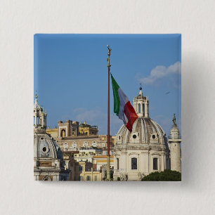Italy, Rome. Italian flag 15 Cm Square Badge