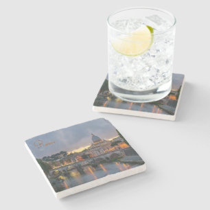 Italy Rome Sant'Angelo bridge dusk Stone Coaster