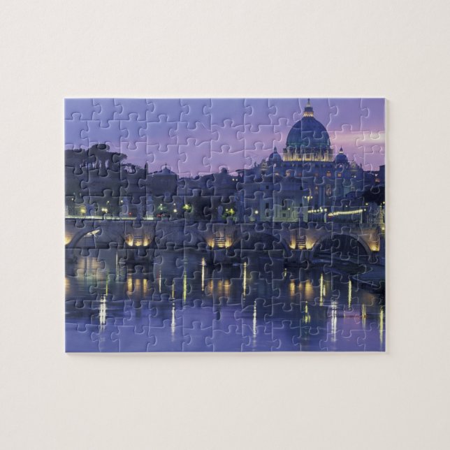 Italy, Rome St. Peter's and Ponte Sant Angelo, Jigsaw Puzzle (Horizontal)