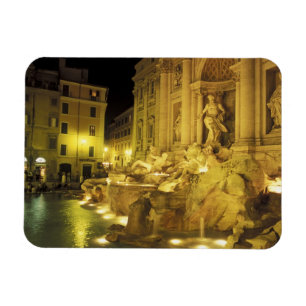 Italy, Rome. Trevi Fountain at night. Magnet