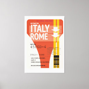 Italy Rome vacation ticket Canvas Print