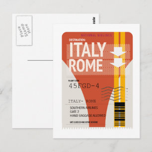 Italy Rome vacation ticket Postcard