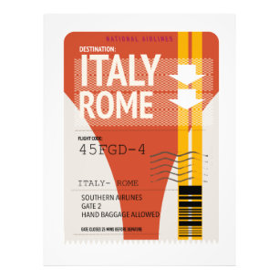 Italy Rome vacation ticket Postcard Photo Print