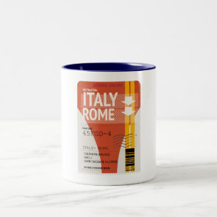 Italy Rome vacation ticket Two-Tone Coffee Mug