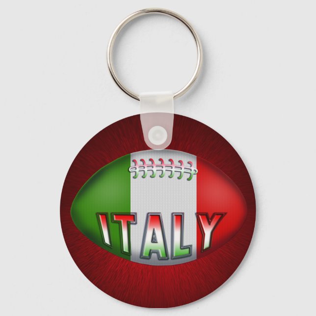 Italy Rugby Ball Key Ring (Front)
