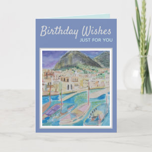 Italy Sailboat Birthday Greetings Card