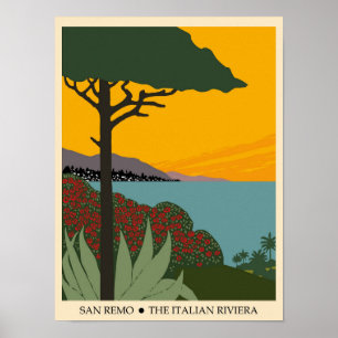 Italy San Remo Vintage Travel Poster