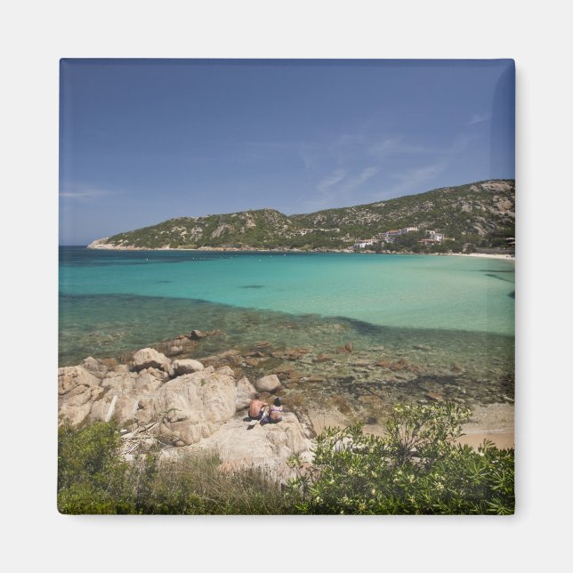 Italy, Sardinia, Baja Sardinia. Resort beach. Magnet (Front)