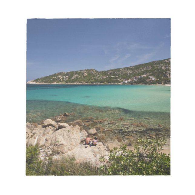 Italy, Sardinia, Baja Sardinia. Resort beach. Notepad (Front)