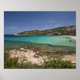 Italy, Sardinia, Baja Sardinia. Resort beach. Poster