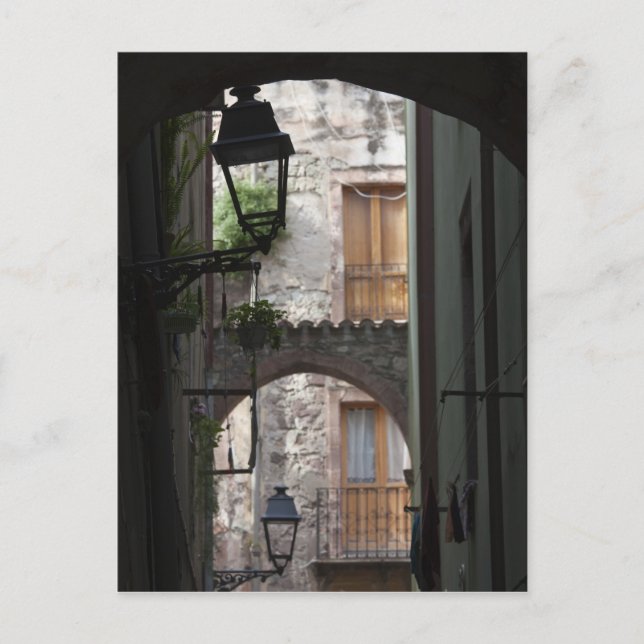 Italy, Sardinia, Bosa. Street detail. Postcard (Front)