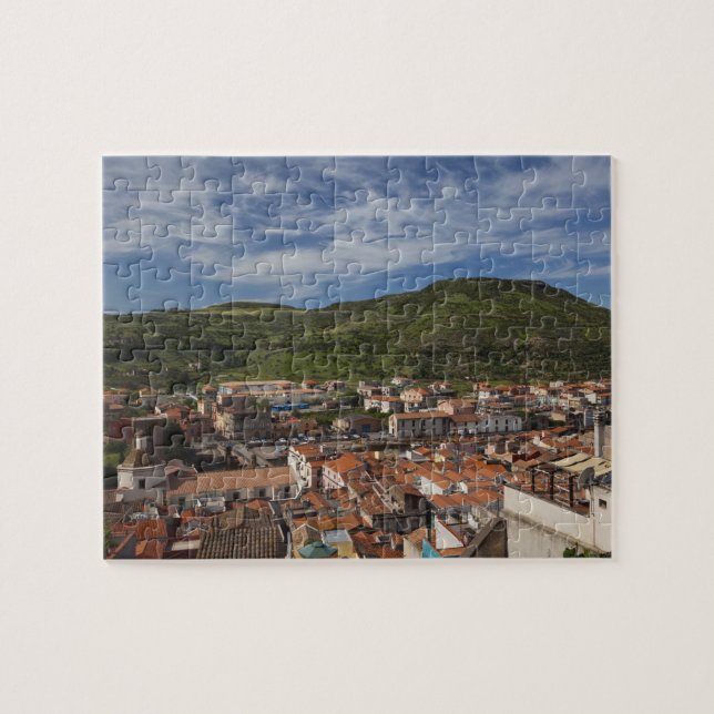 Italy, Sardinia, Bosa. Town view from Castello 2 Jigsaw Puzzle (Horizontal)