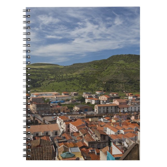 Italy, Sardinia, Bosa. Town view from Castello 2 Notebook (Front)
