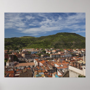Italy, Sardinia, Bosa. Town view from Castello 2 Poster