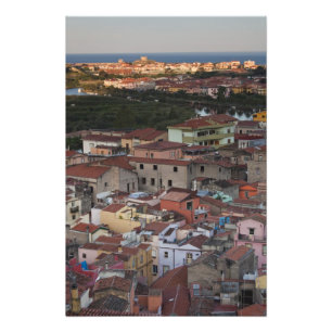 Italy, Sardinia, Bosa. Town view from Castello Photo Print