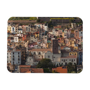 Italy, Sardinia, Bosa. Town view with Castello Magnet