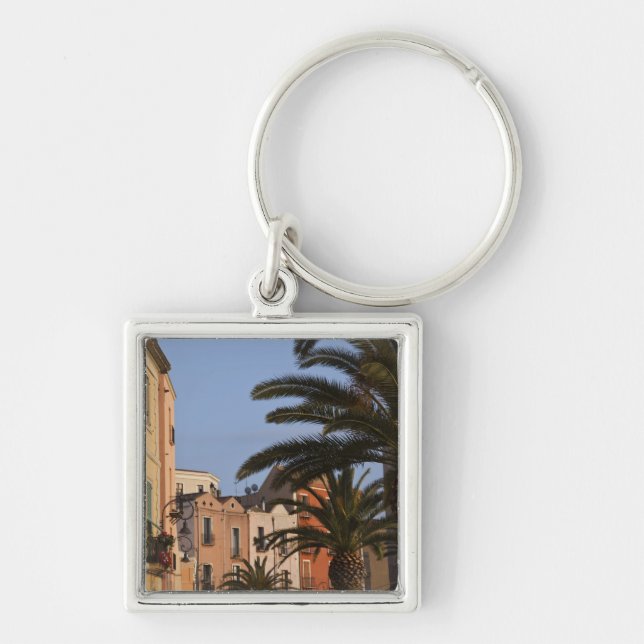 Italy, Sardinia, Cagliari. Buildings and palms Key Ring (Front)