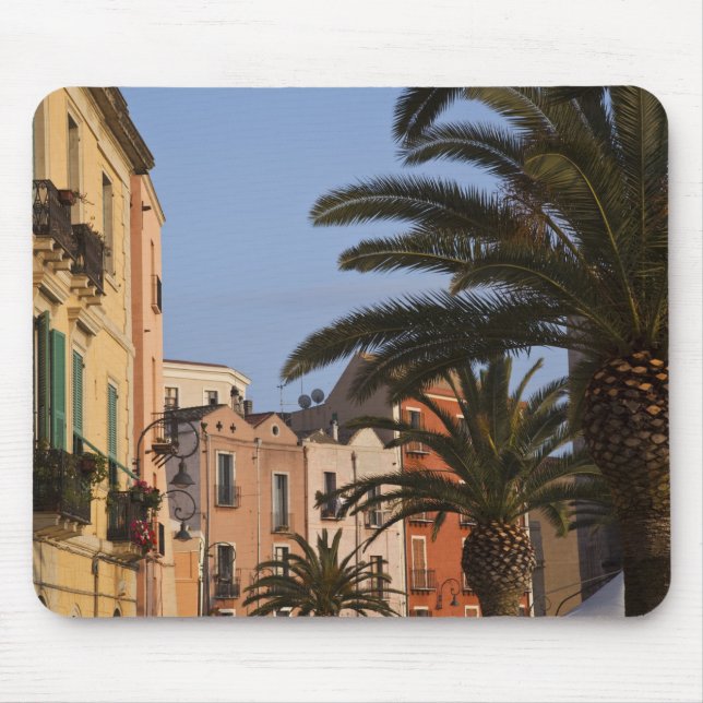 Italy, Sardinia, Cagliari. Buildings and palms Mouse Mat (Front)