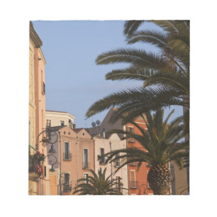 Italy, Sardinia, Cagliari. Buildings and palms Notepad