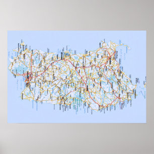 Italy - Sardinia - Sardinia Map - Poster