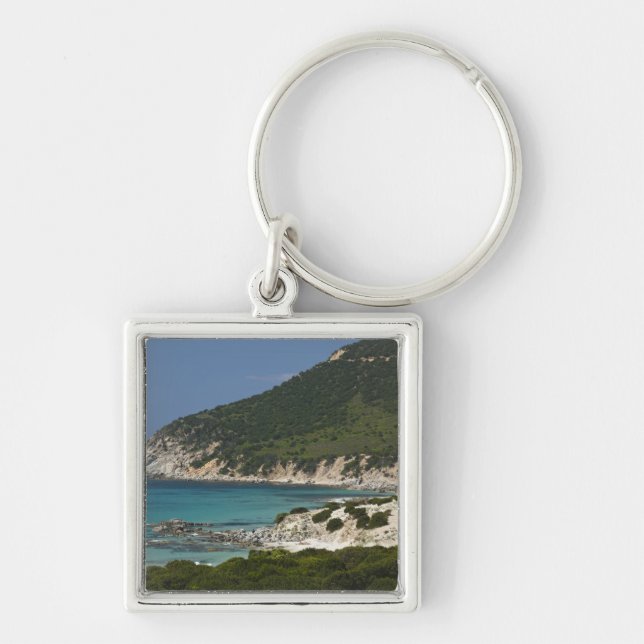 Italy, Sardinia, Solanas. Beach. Key Ring (Front)