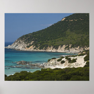 Italy, Sardinia, Solanas. Beach. Poster