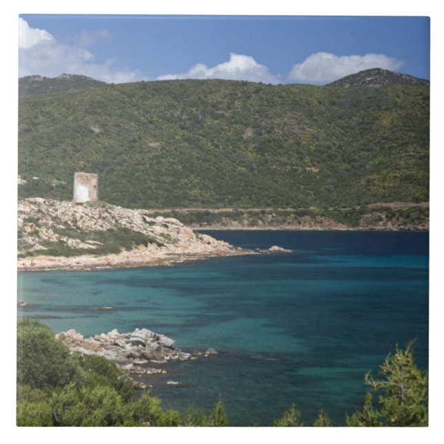 Italy, Sardinia, Teulada. Spanish tower. Tile (Front)