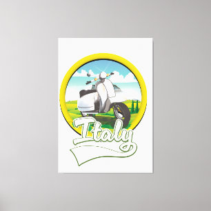 Italy Scooter Travel logo Canvas Print