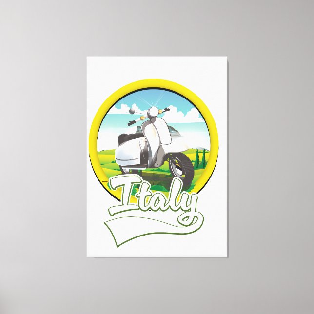 Italy Scooter Travel logo Canvas Print (Front)