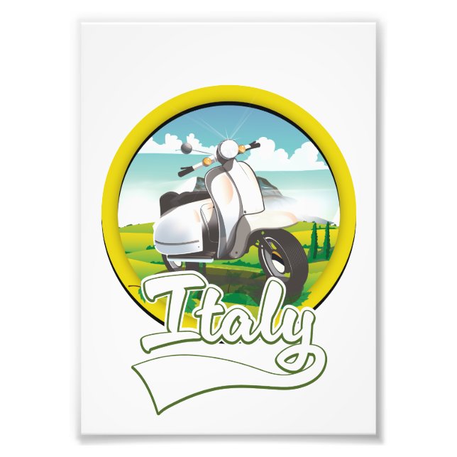 Italy Scooter Travel logo Photo Print (Front)