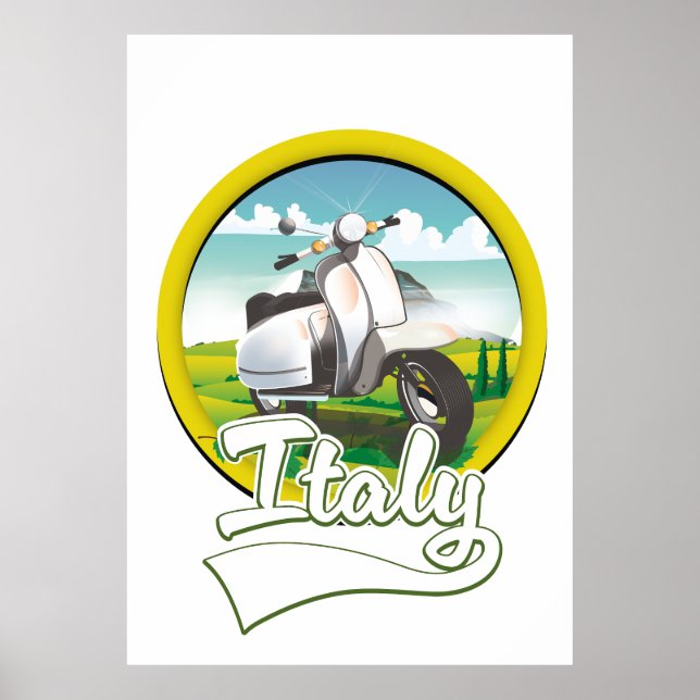 Italy Scooter Travel logo Poster (Front)
