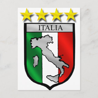 italy shield Italy flag italia map soccer lovers Postcard