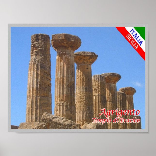 Italy - Sicily - Agrigento - Tempio di Eracleo - Poster (Front)