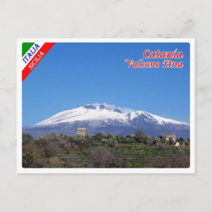 Italy - Sicily - Catania - Etna with Snow - Postcard