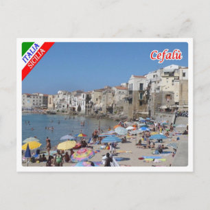 Italy - Sicily - Cefalù - Beach - Postcard