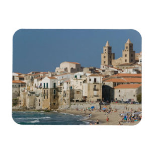 Italy, Sicily, Cefalu, Town View with Duomo from Magnet