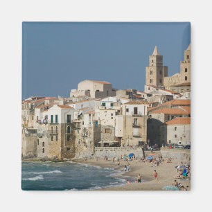 Italy, Sicily, Cefalu, Town View with Duomo from Magnet