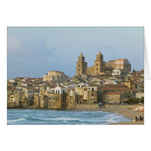 Italy, Sicily, Cefalu, View with Duomo from 2