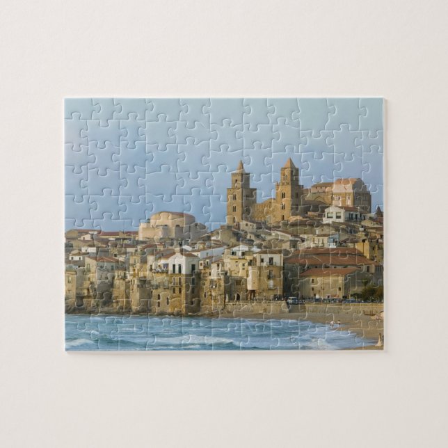 Italy, Sicily, Cefalu, View with Duomo from 2 Jigsaw Puzzle (Horizontal)
