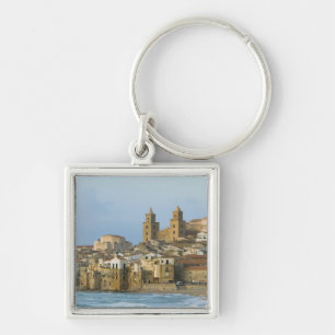 Italy, Sicily, Cefalu, View with Duomo from 2 Key Ring