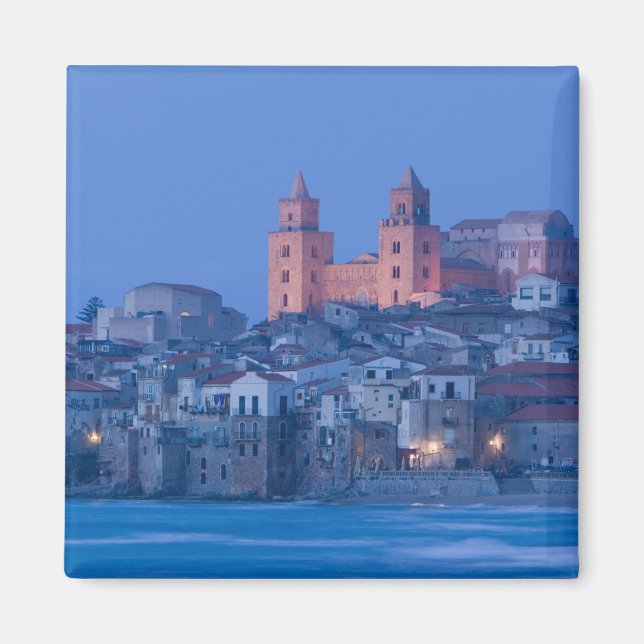 Italy, Sicily, Cefalu, View with Duomo from Magnet (Front)