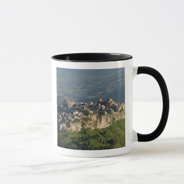 Italy, Sicily, Enna, Calascibetta, Morning View 2 Mug (Right)