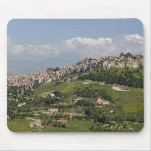 Italy, Sicily, Enna, Calascibetta, Morning View Mouse Mat