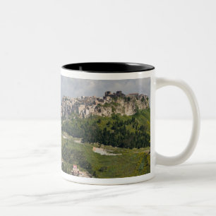 Italy, Sicily, Enna, Calascibetta, Morning View Two-Tone Coffee Mug