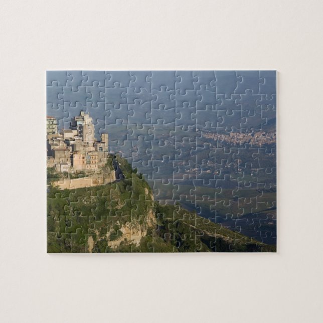 Italy, Sicily, Enna, Town View from Rocca di Jigsaw Puzzle (Horizontal)