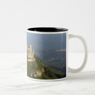Italy, Sicily, Enna, Town View from Rocca di Two-Tone Coffee Mug